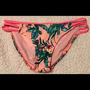 XHILARATION Tropical/Coral Print Bikini Bottom